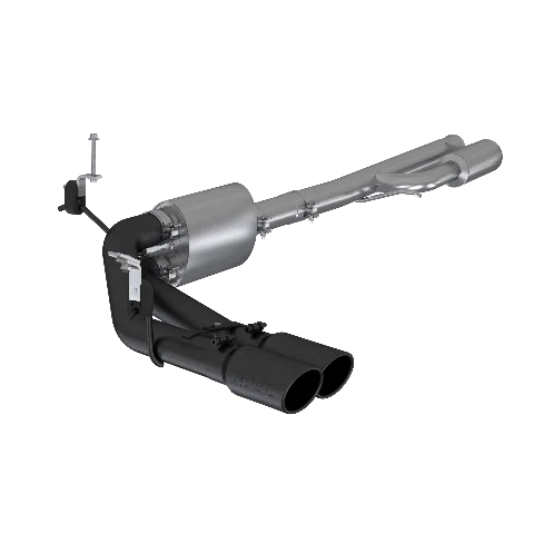 Fits 2019-2024 Silverado 1500 3_ Cat Back Pre-Axle Dual Side Exit-Black-S5092BLK